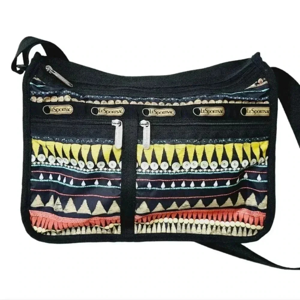 Lesportsac nylon tribal stripe messenger bag